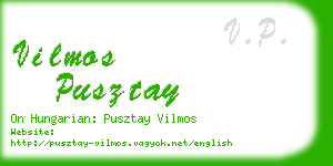 vilmos pusztay business card